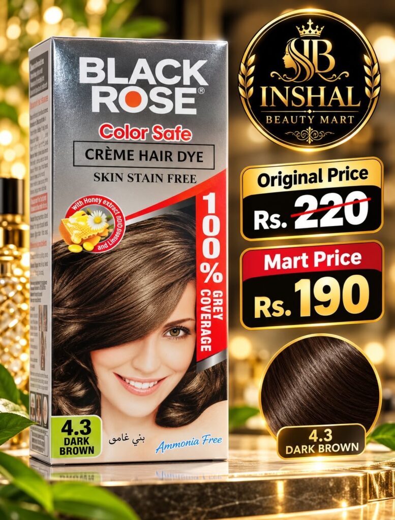 Black Rose Color Satin Creme Hair Dye — 4.3 Dark Brown